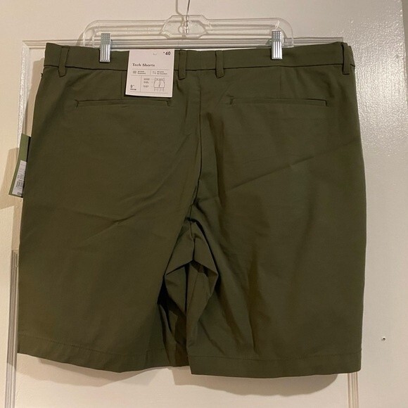 NWT GoodFellow Men’s Army Green Bermuda Tech Shorts - Picture 2 of 11